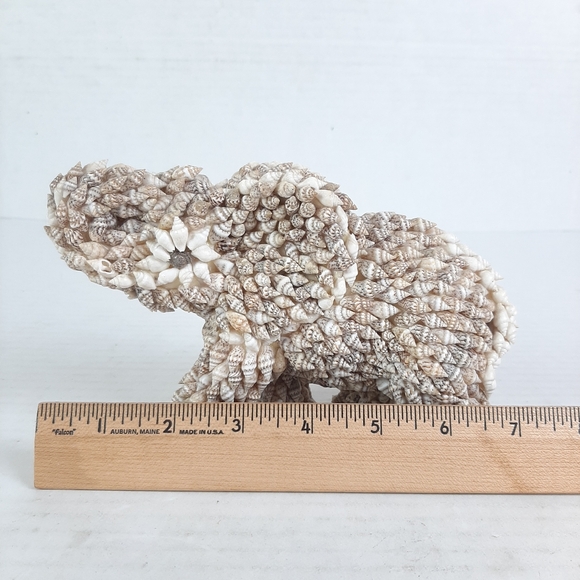 🛍Sea Shell Encrusted Elephant Figurine Shell Covered Hand Made  - Picture 2 of 6